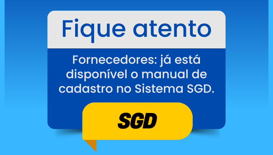 Manual de orientação para cadastro de fornecedores no Sistema de Gestão Descentralizada (SGD)